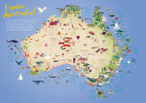 Large detailed travel illustrated map of Australia | Australia | Oceania | Mapsland | Maps of the World